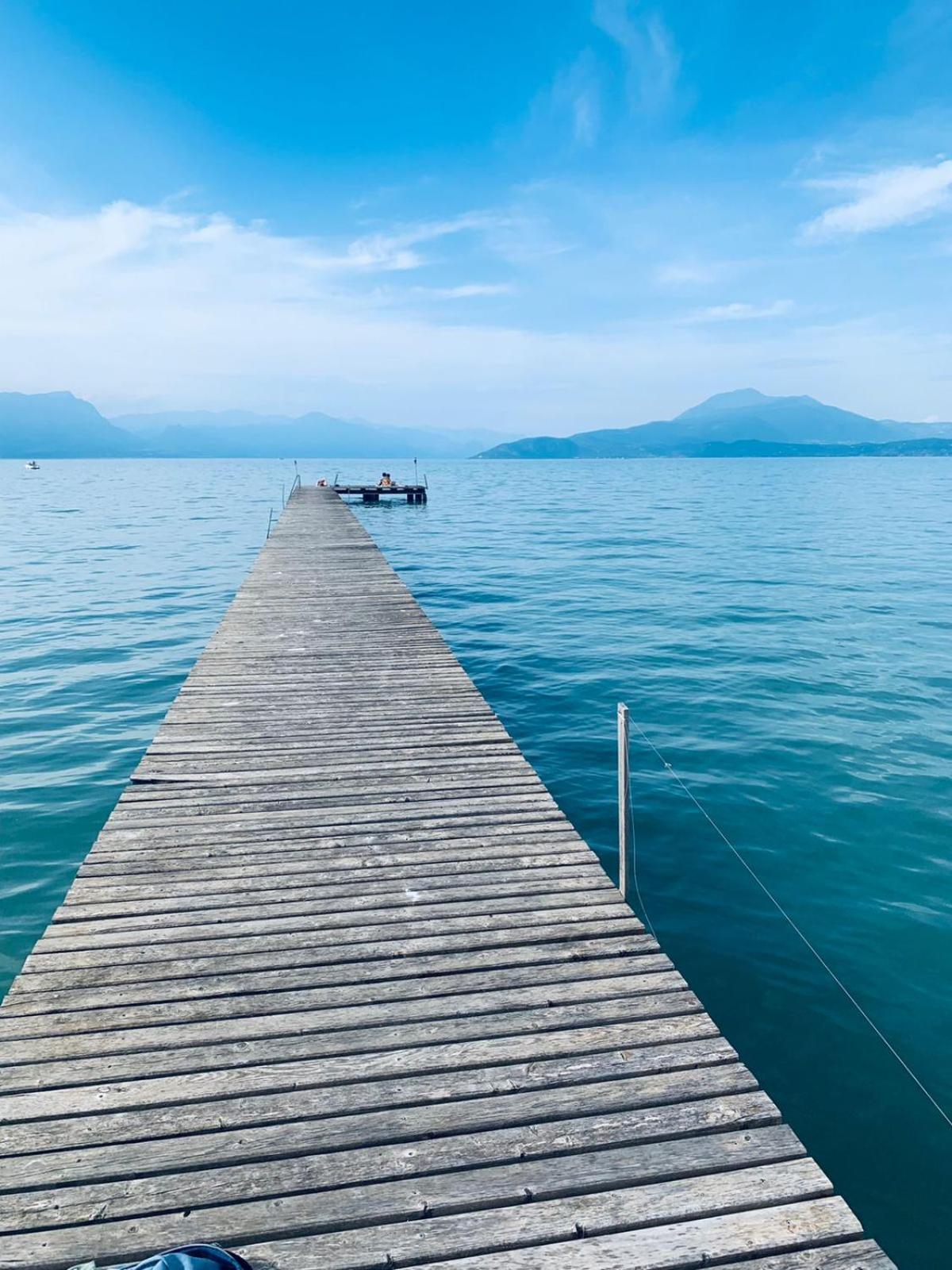 Seeblickwohnung Sirmione - Fronte Lago Mit Privatsteg 外观 照片